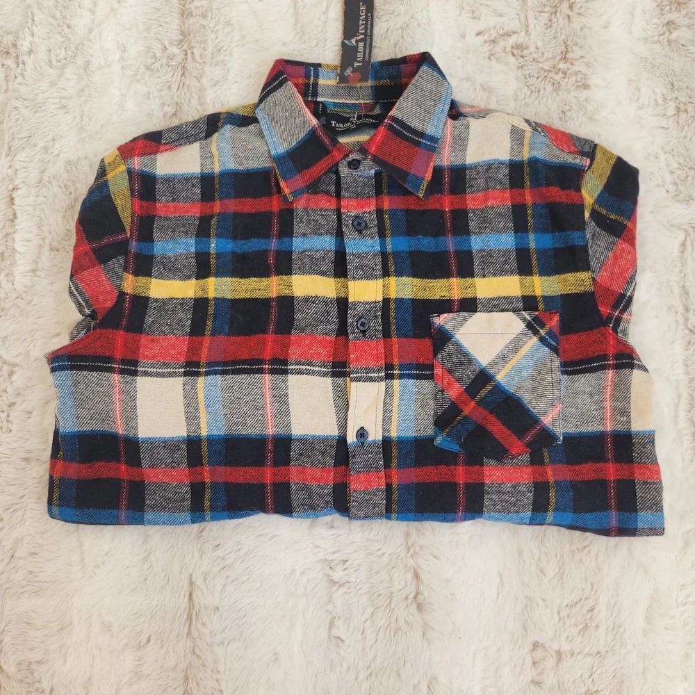Tailor Vintage Multicolor Plaid Button Down Casual Shirt Size M. - Picture 2 of 9
